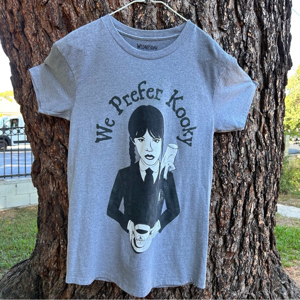 Wednesday Addams Gray Kids T-Shirt Sz:M